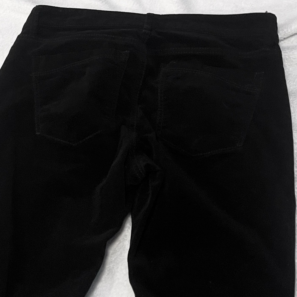 Express Stella Low Rise Velour Legging Skinny Pants Solid Black Size 6 Pockets - Picture 7 of 7